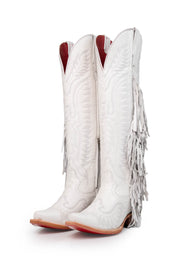 Briseida Fringe Tall Red Bottom Snip Toe Cowgirl Boot
