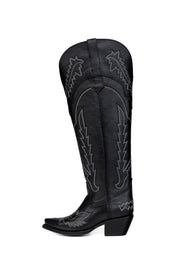 Maggie Knee High Wide Calf Snip Toe Cowgirl Boot
