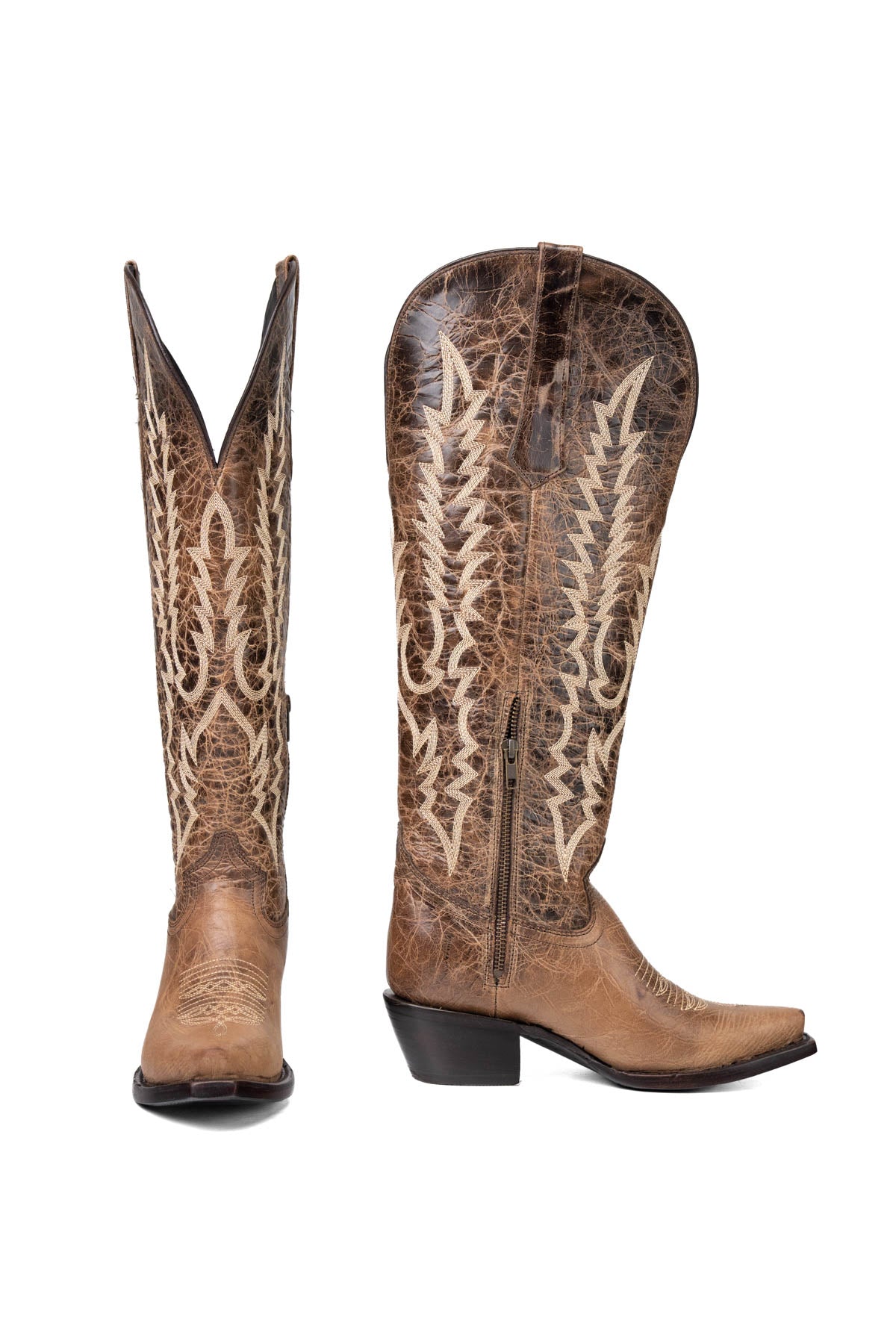 Kaylee Tall Wide Calf Friendly Snip Toe Cowgirl Boot