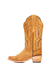 Iris Suede Wide Calf Snip Toe Cowgirl Boot