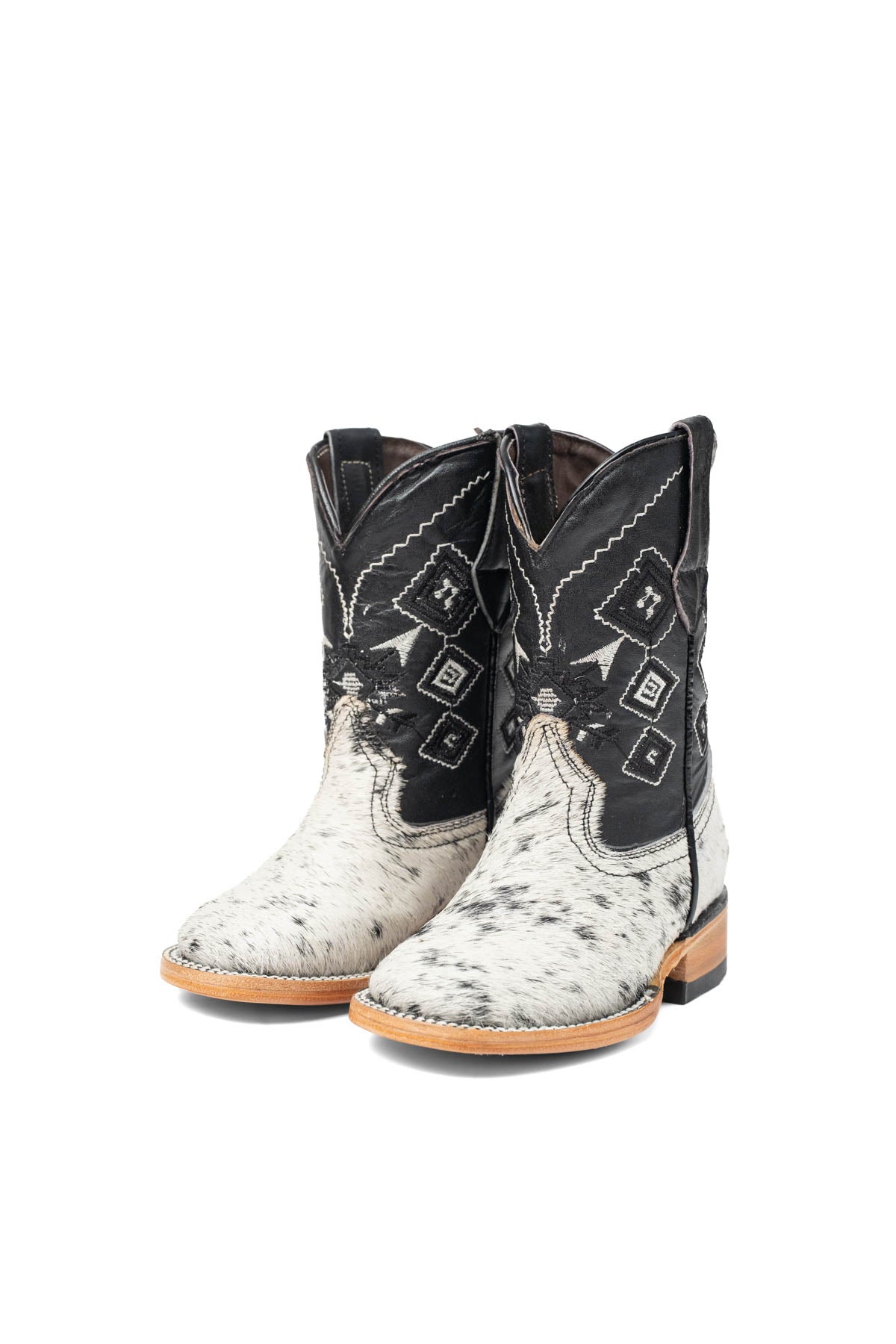Little Aztec Cowhide Square Kids Boot Size 8 Box ZB1