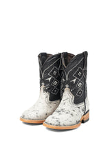 Little Aztec Cowhide Square Kids Boot Size 8 Box ZB1