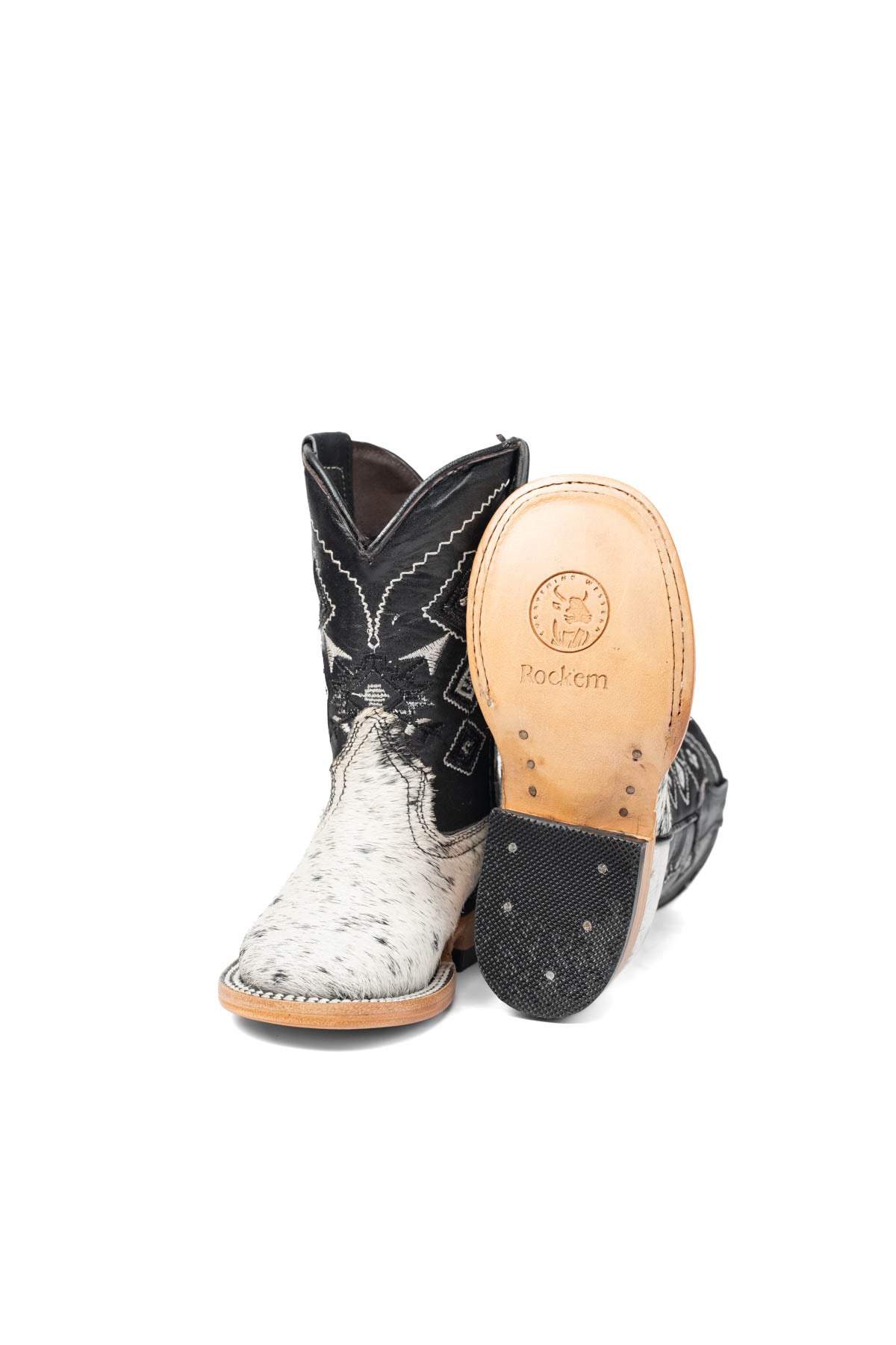 Little Aztec Cowhide Square Kids Boot Size 8 Box ZB1