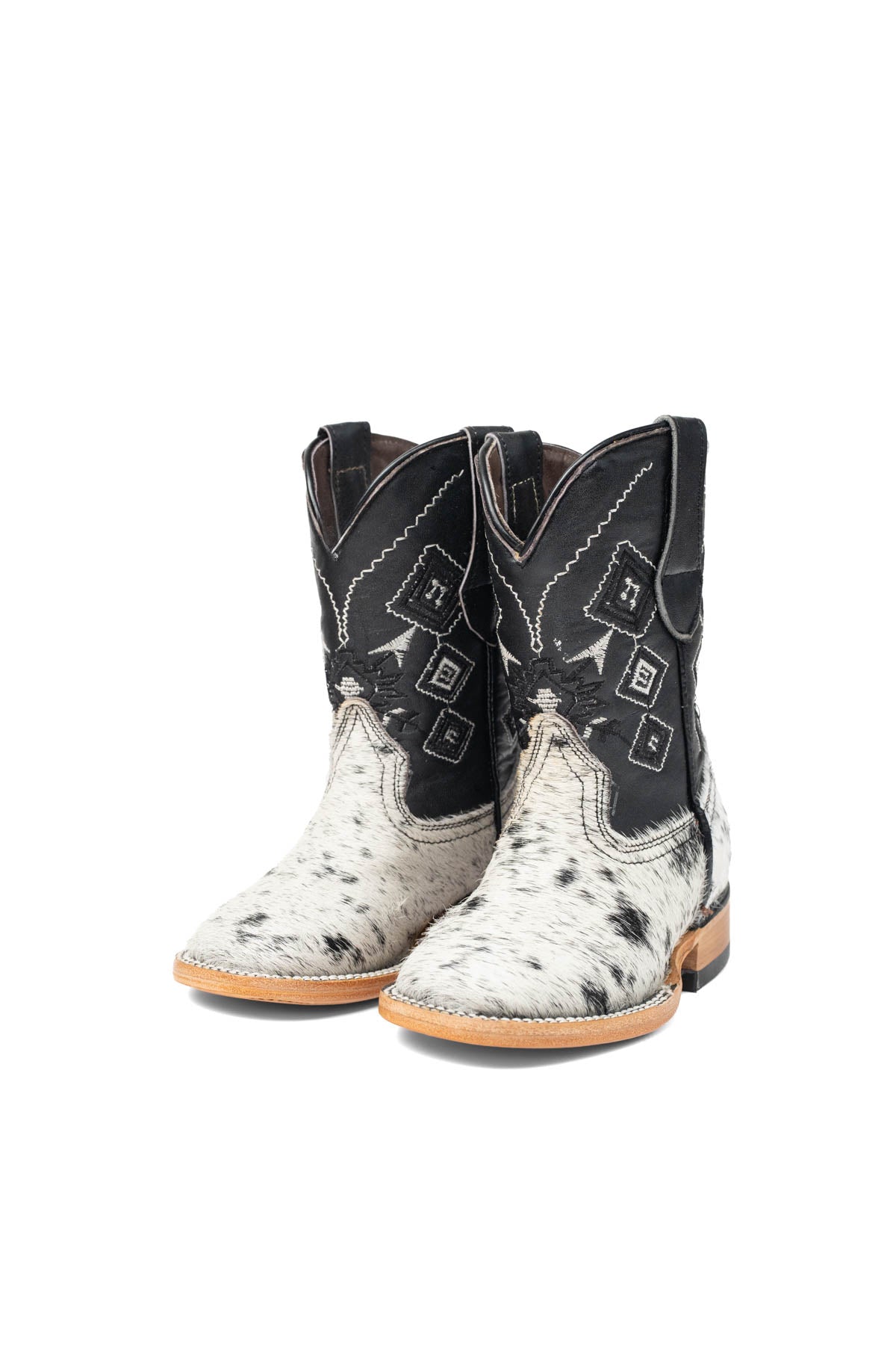 Little Aztec Cowhide Square Kids Boot Size 8 Box ZB2