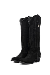 Eleanor Primavera Suede Tall Snip Toe Cowgirl Boot