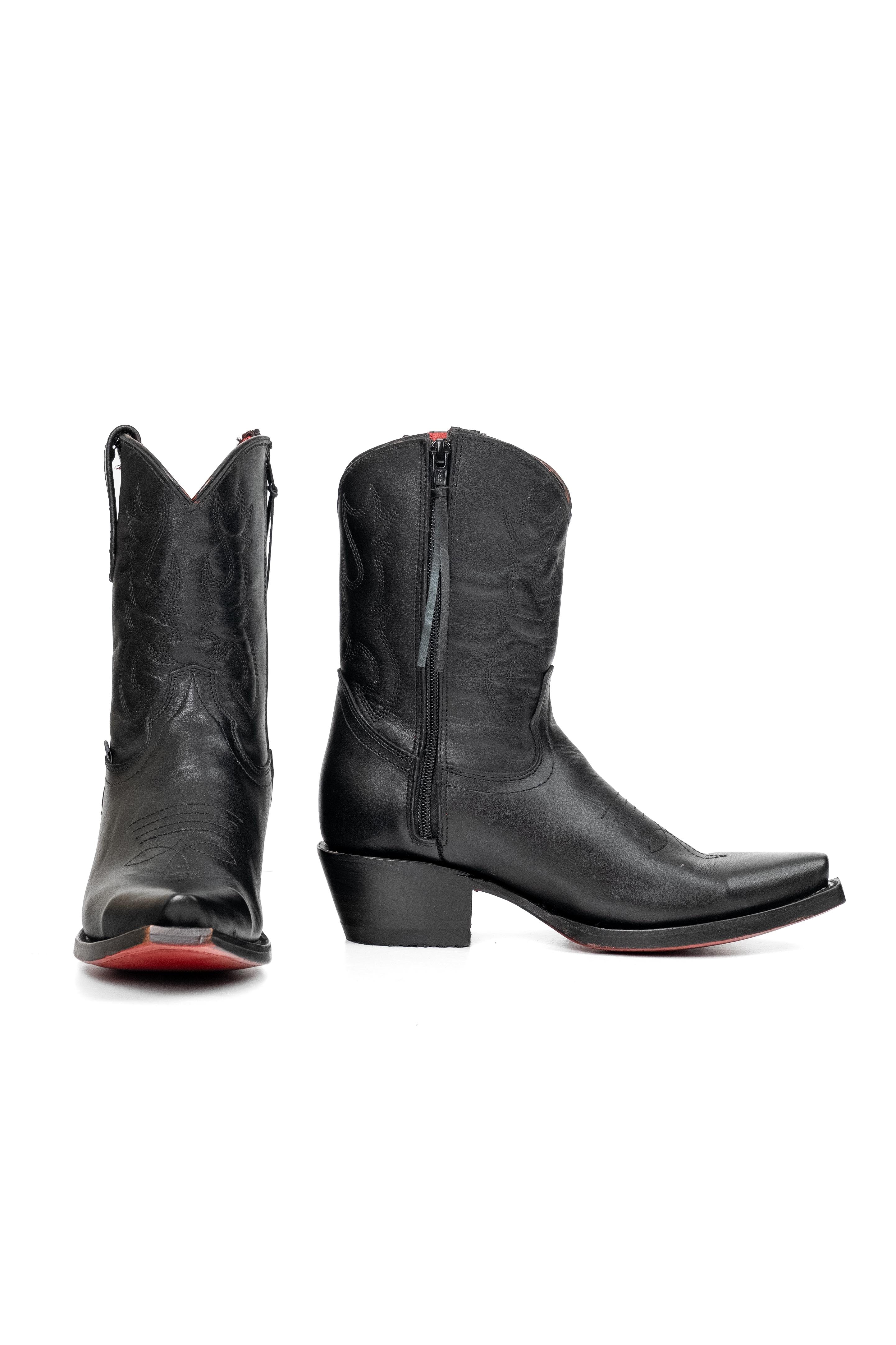 Claire Short Shaft Red Bottom Snip Toe Cowgirl Boot