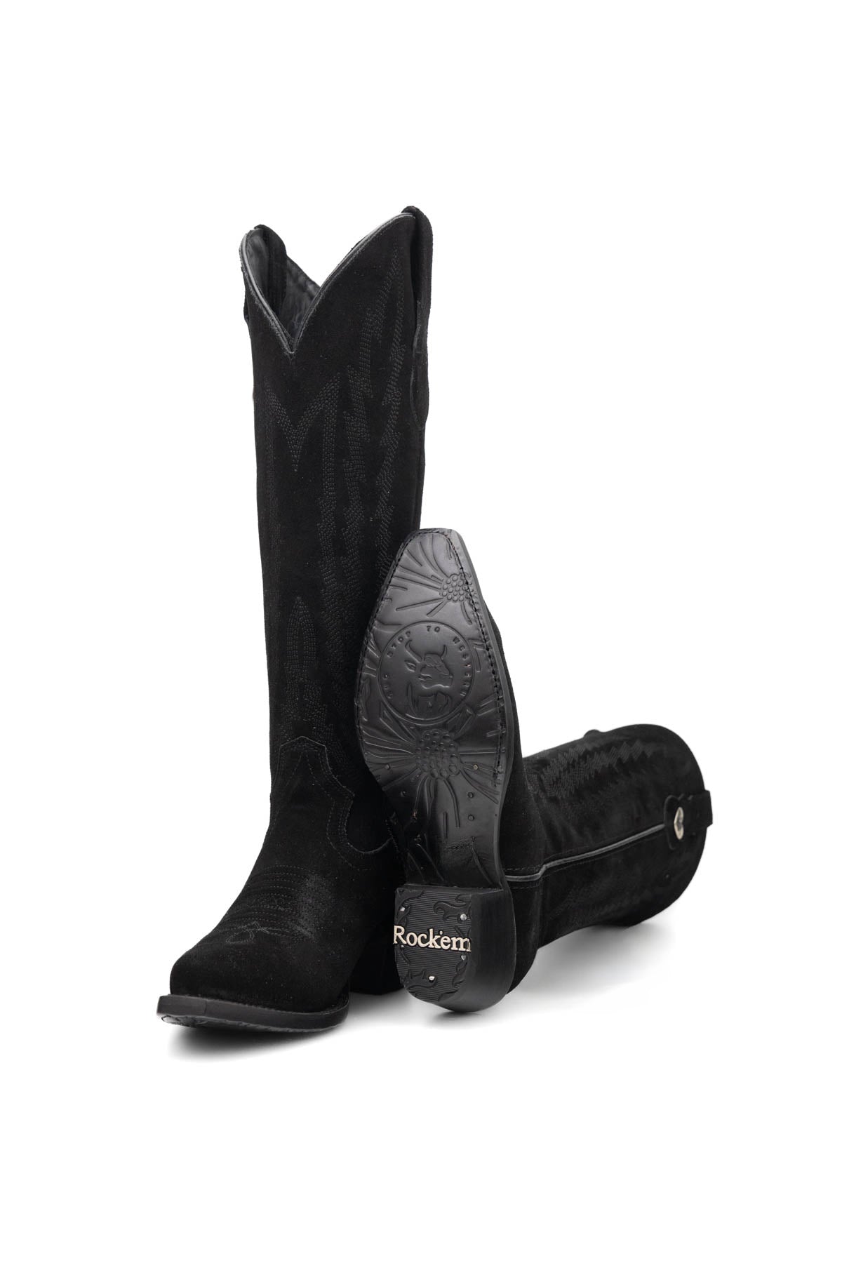 Eleanor Primavera Suede Tall Snip Toe Cowgirl Boot