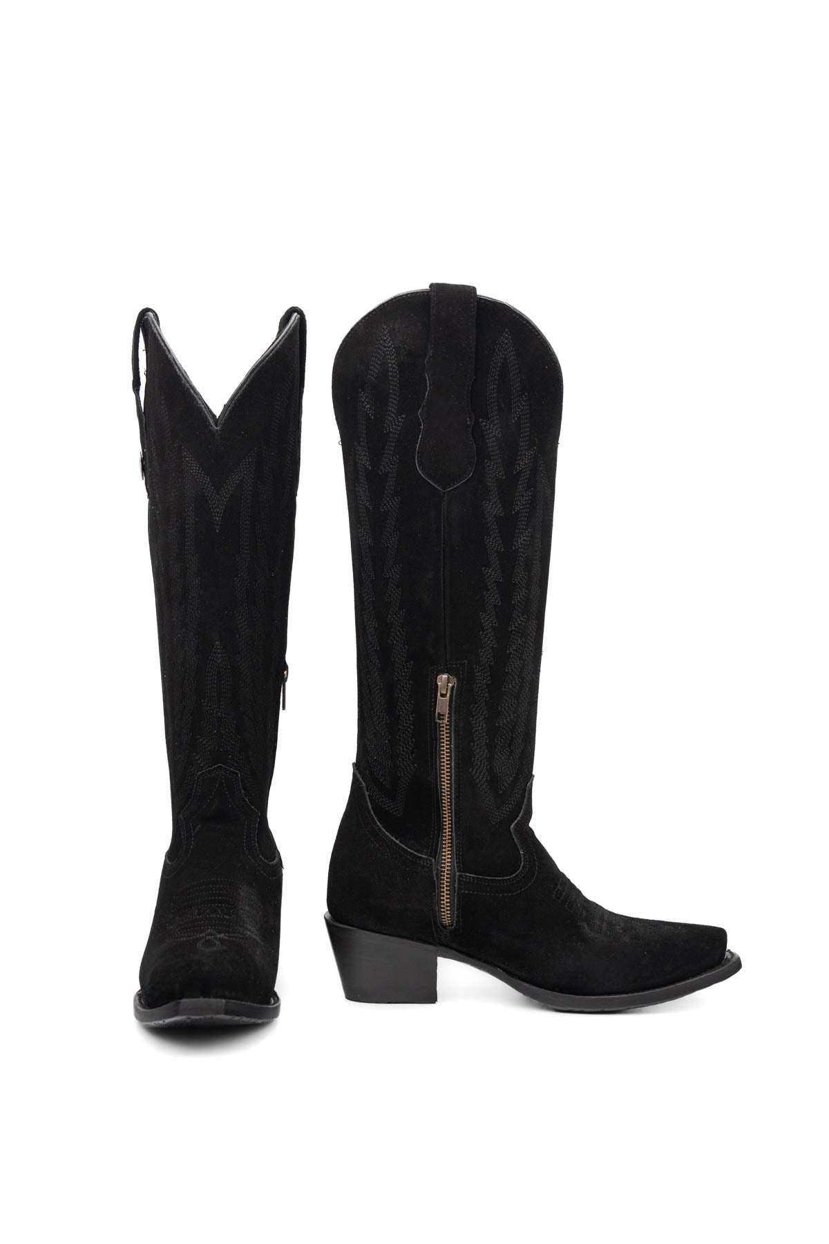 Eleanor Primavera Suede Tall Snip Toe Cowgirl Boot