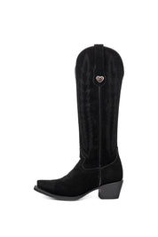 Eleanor Primavera Suede Tall Snip Toe Cowgirl Boot