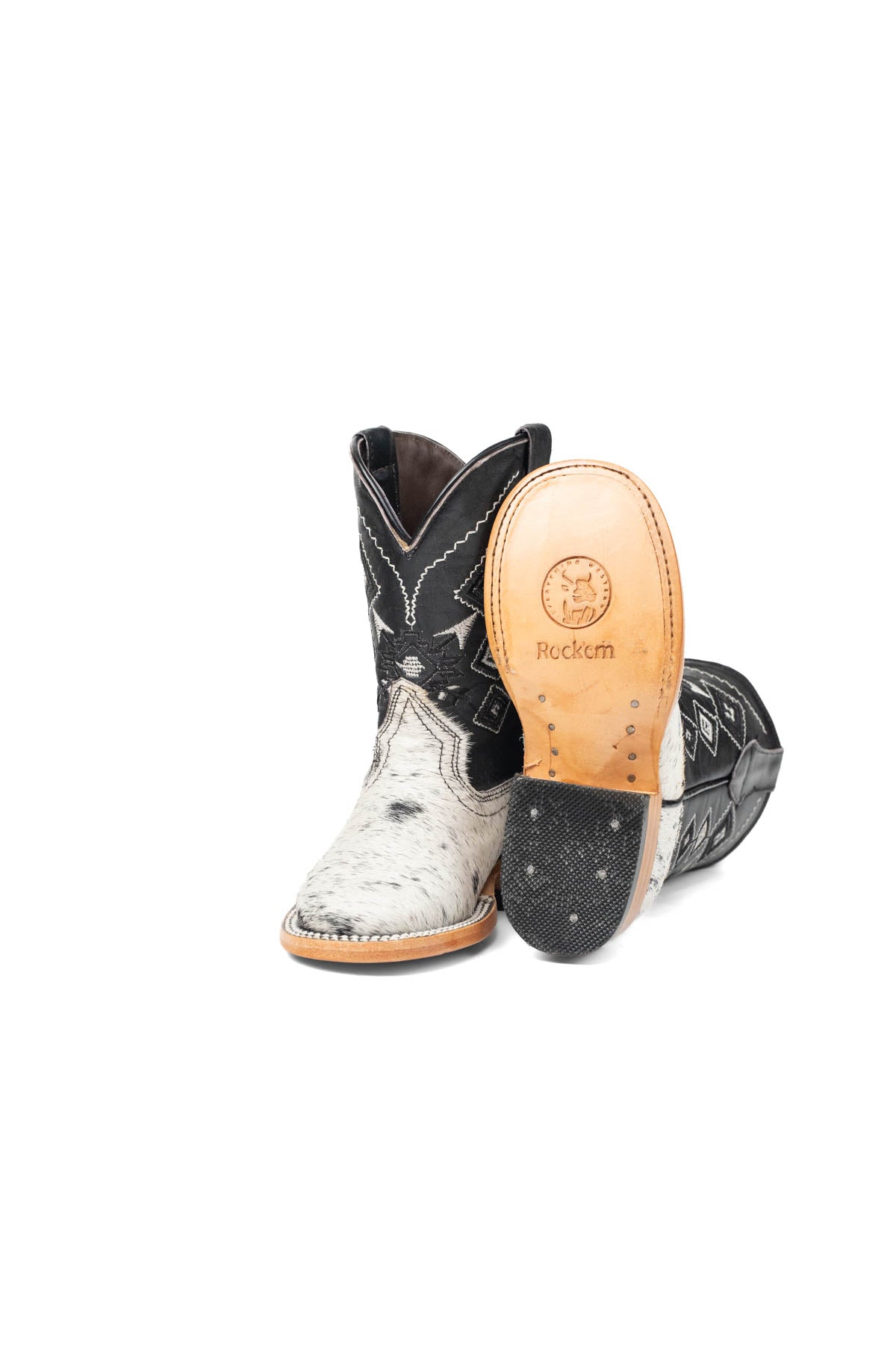 Little Aztec Cowhide Square Kids Boot Size 9 Box ZB4