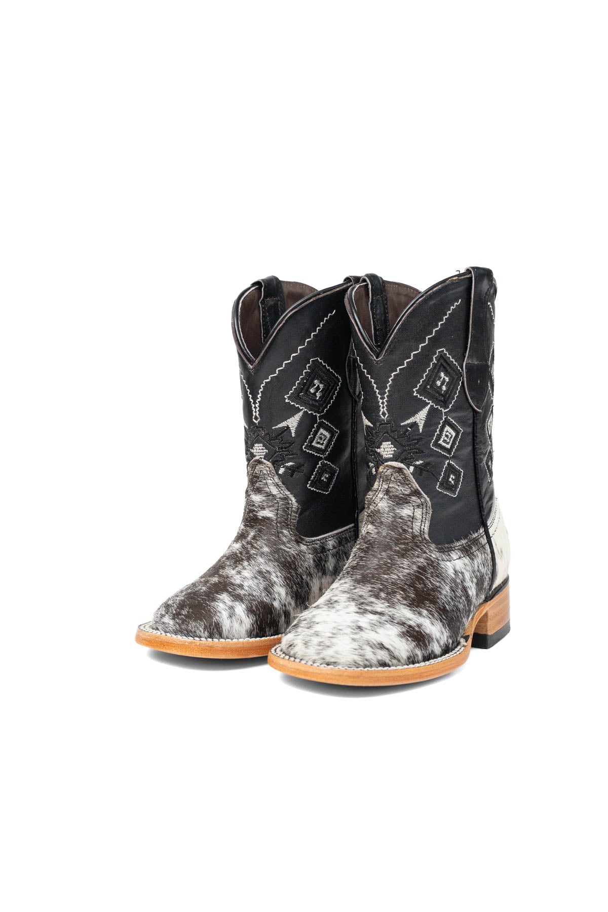 Little Aztec Cowhide Square Kids Boot Size 10 Box ZB5
