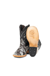 Little Aztec Cowhide Square Kids Boot Size 10 Box ZB5