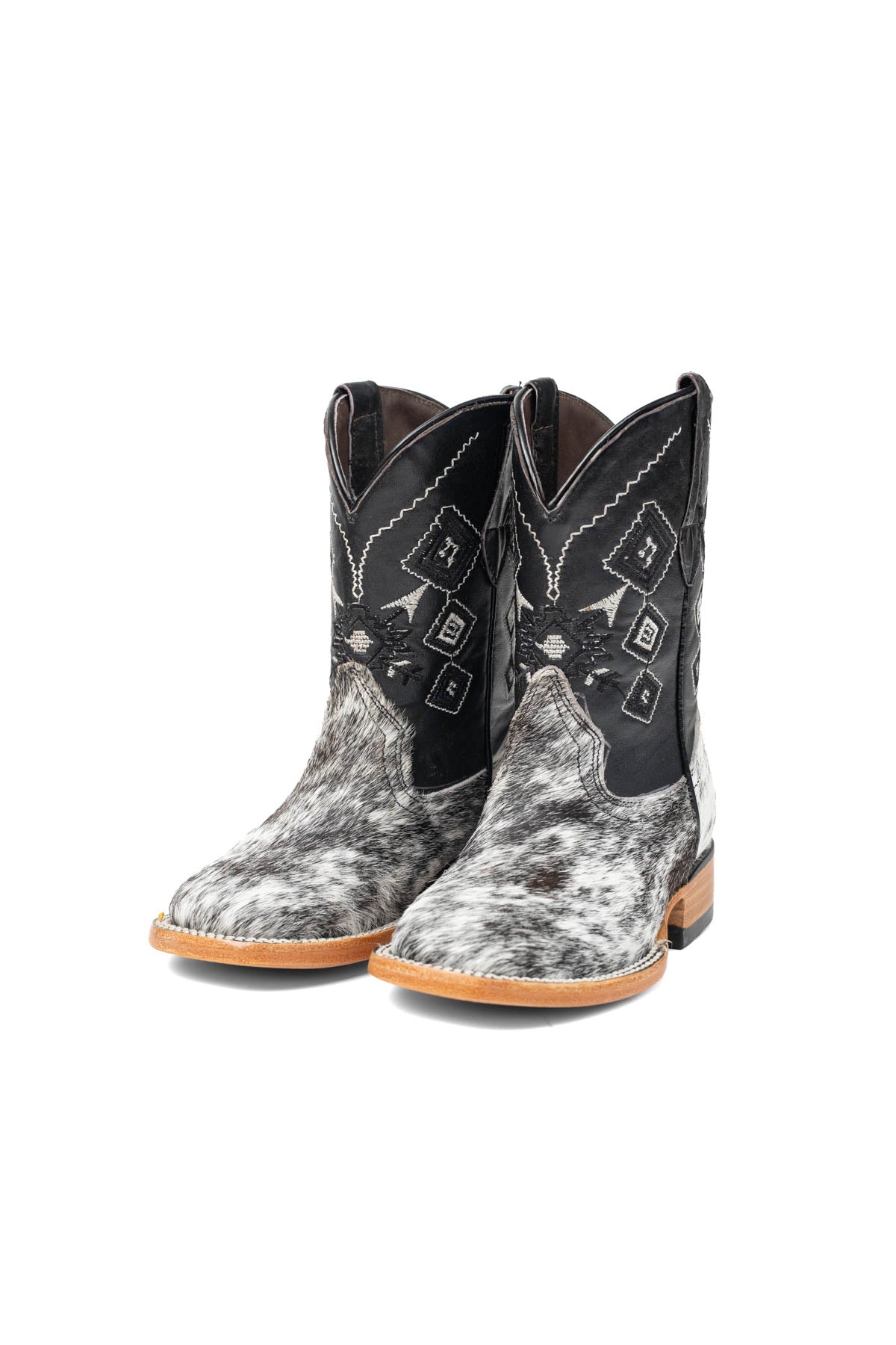 Little Aztec Cowhide Square Kids Boot Size 10 Box ZB6