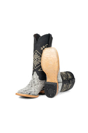 Women Aztec Cowhide Square Toe Cowgirl Boot Size 6 Box Du5