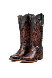 Mila Tooled Snip Toe Cowgirl Boot