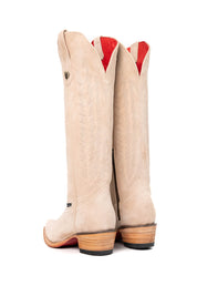 Eleanor Suede Tall Red Bottom Snip Toe Cowgirl Boot