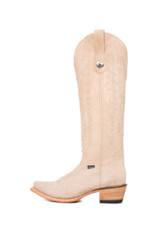 Eleanor Suede Tall Red Bottom Snip Toe Cowgirl Boot