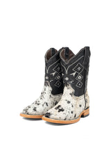 Little Aztec Cowhide Square Kids Boot Size 12 Box ZB9