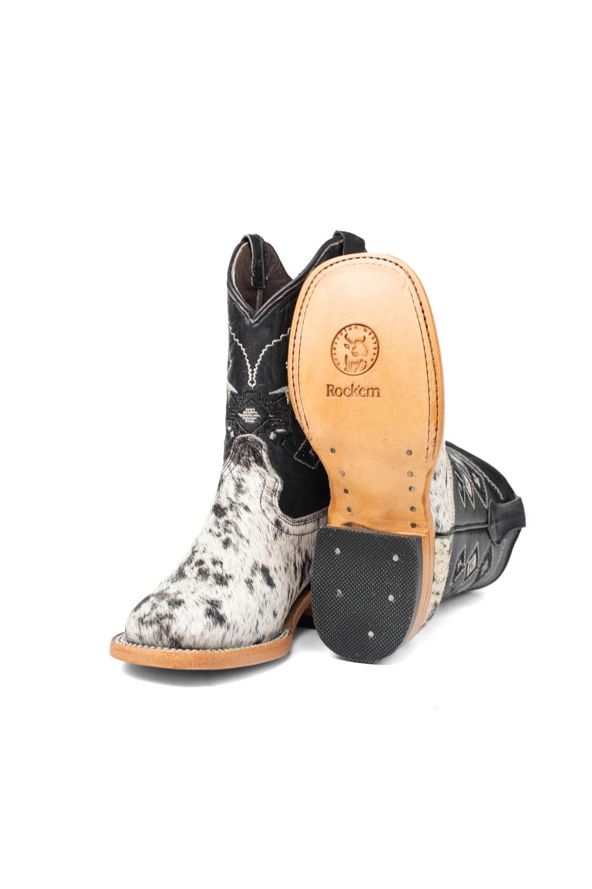 Little Aztec Cowhide Square Kids Boot Size 12 Box ZB9