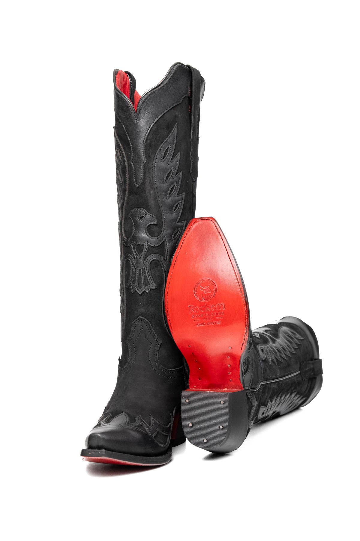 Kat Tall Red Bottom Snip Toe Cowgirl Boot