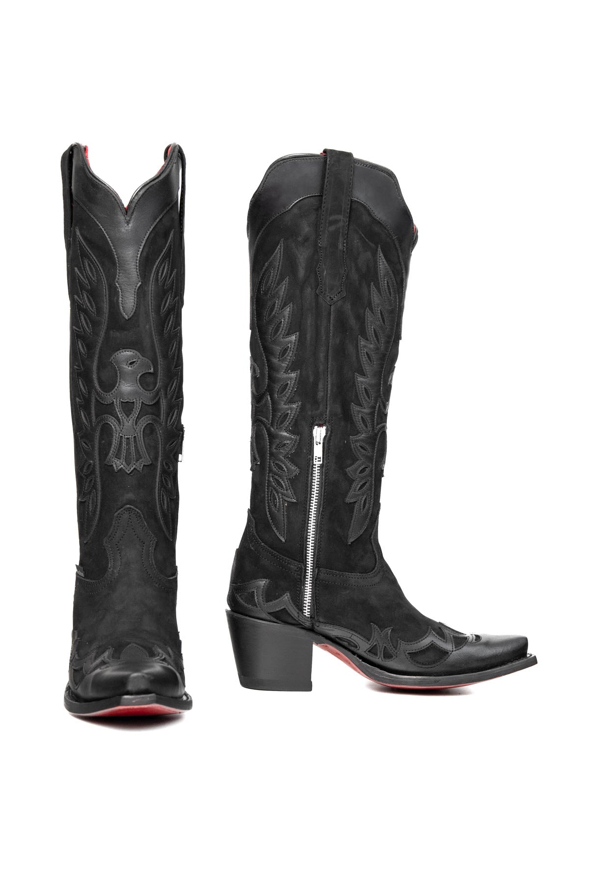 Kat Tall Red Bottom Snip Toe Cowgirl Boot