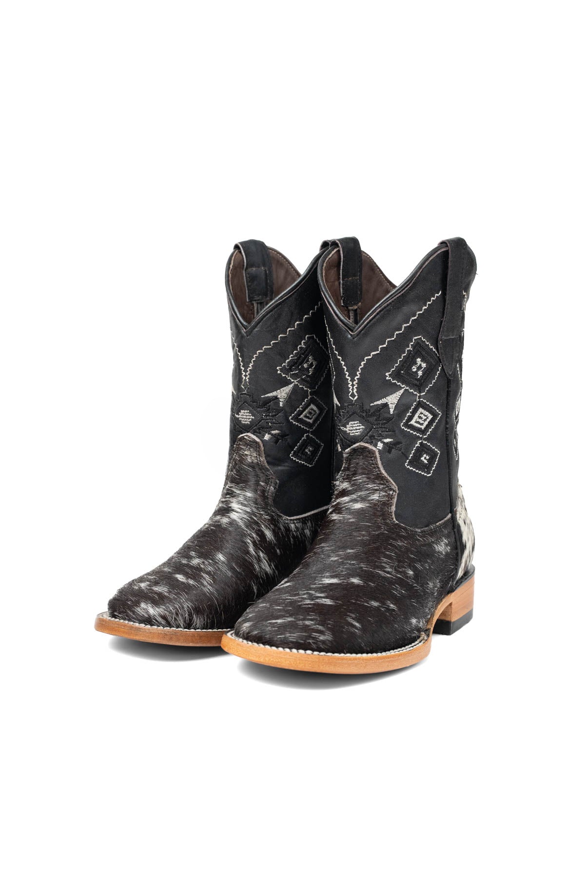 Little Aztec Cowhide Square Kids Boot Size 12 Box ZB10