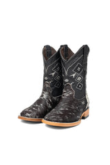 Little Aztec Cowhide Square Kids Boot Size 12 Box ZB10