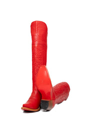 Amour Knee High Red Bottom Snip Toe Cowgirl Boot