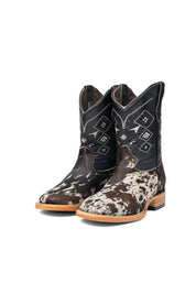 Little Aztec Cowhide Square Kids Boot Size 1 Box ZB13