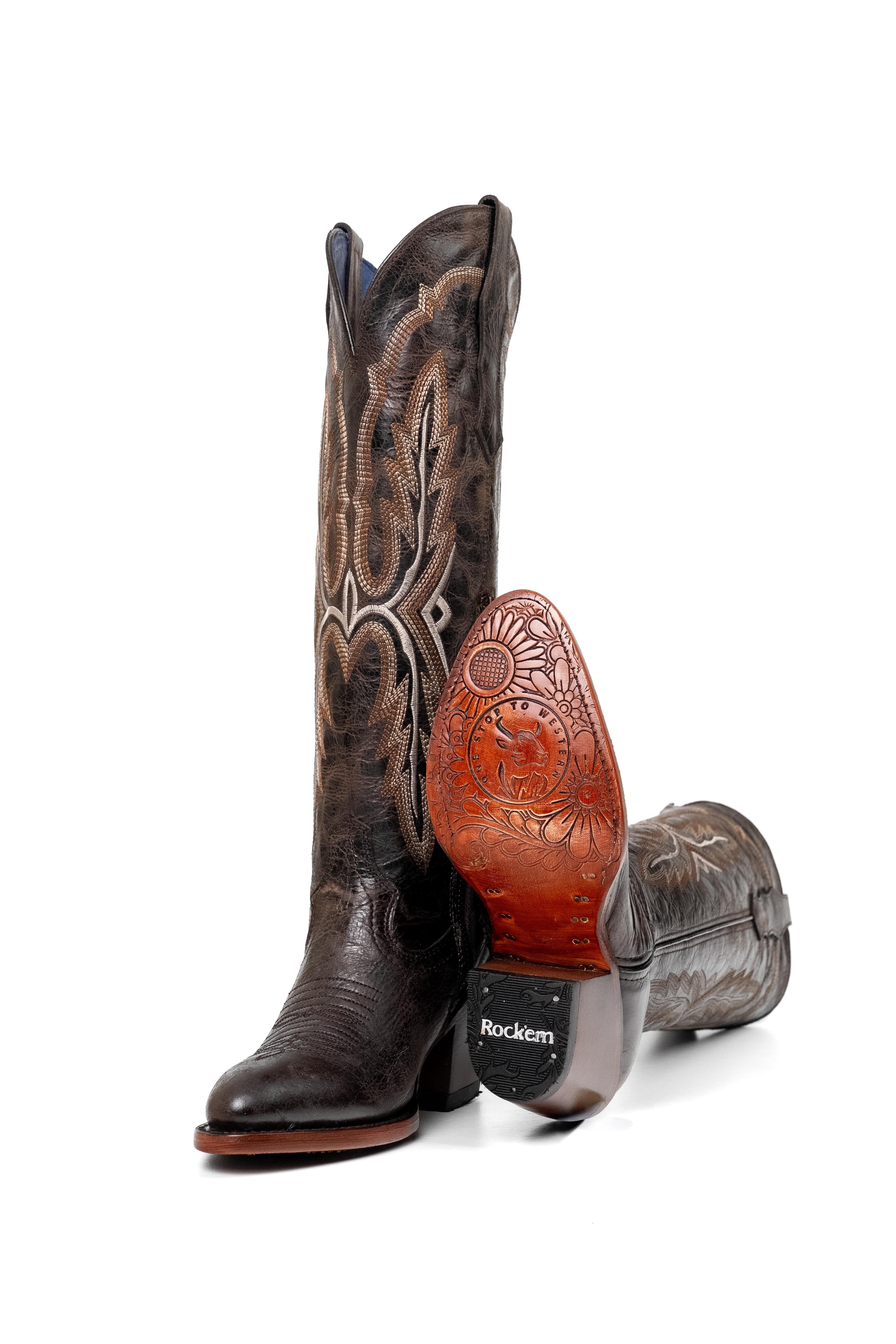 Amanda Tall Round Toe Cowgirl Boot