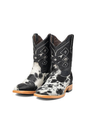 Little Aztec Cowhide Square Kids Boot Size 2 Box ZB15
