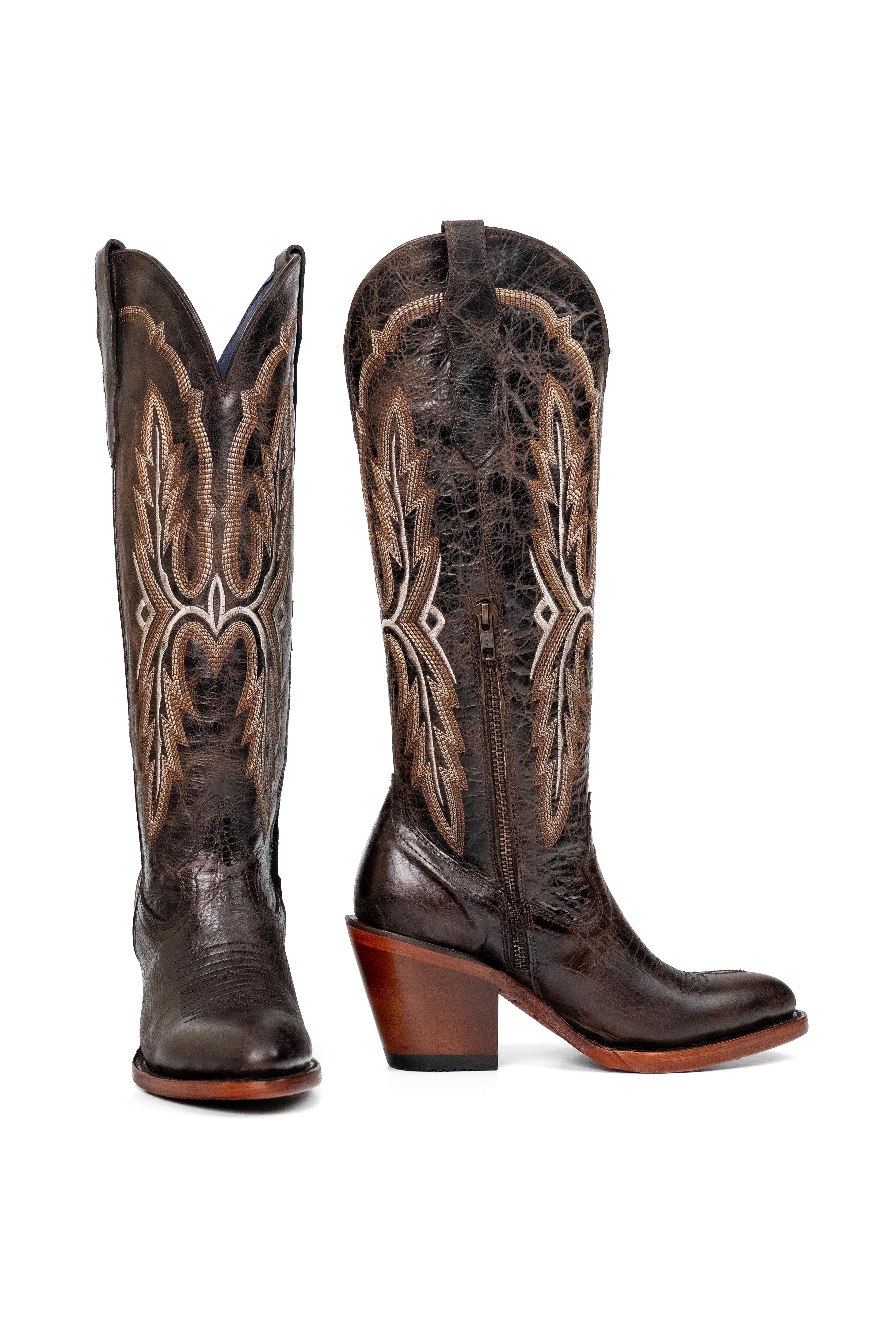 Amanda Tall Round Toe Cowgirl Boot