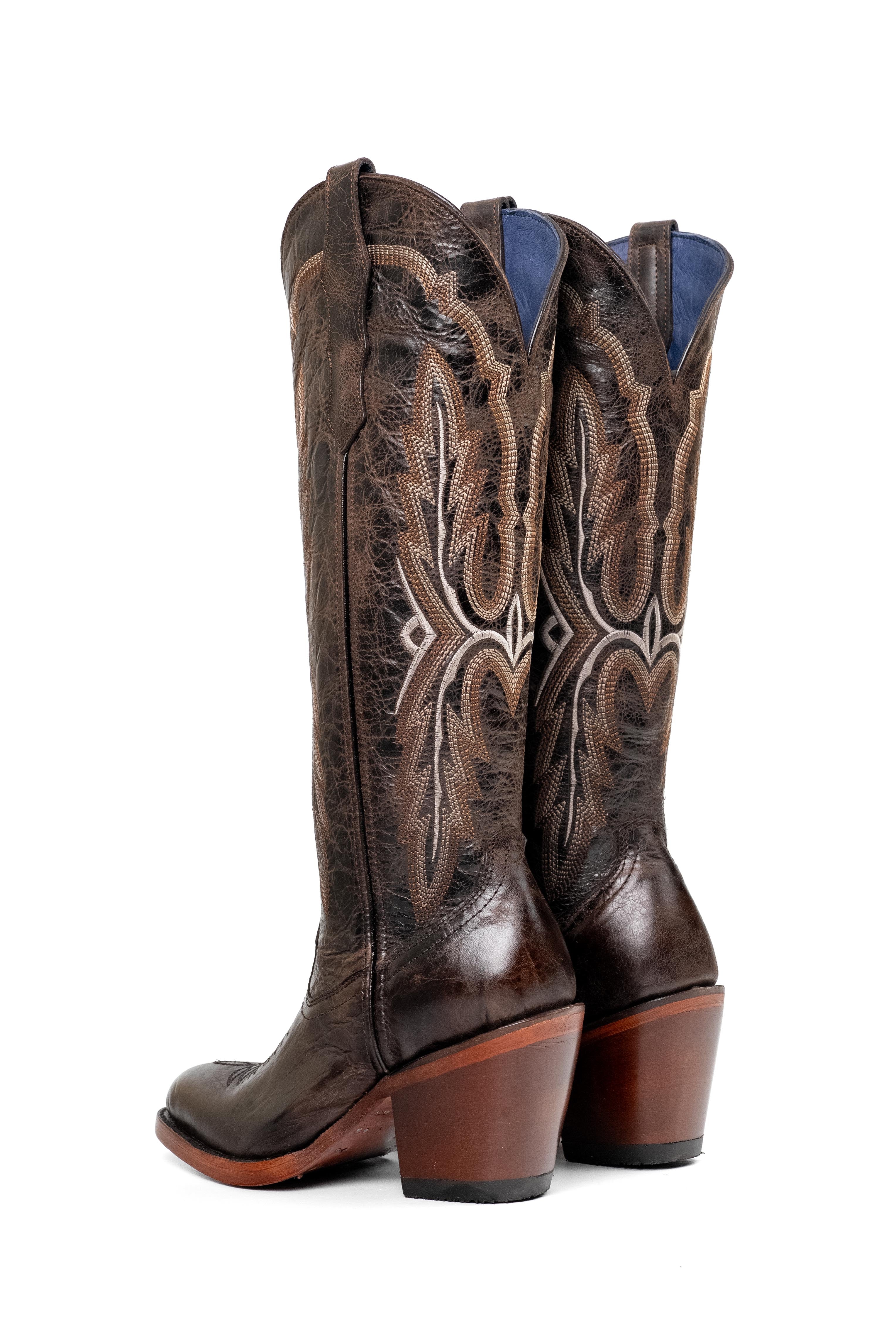 Amanda Tall Round Toe Cowgirl Boot