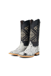 Women Aztec Cowhide Square Toe Cowgirl Boot Size 6.5 Box Du7