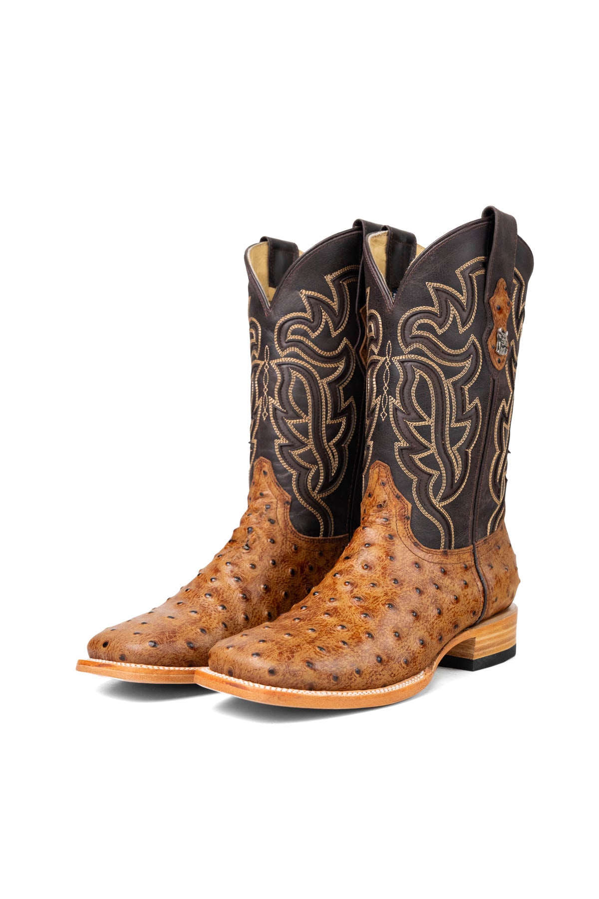 Bruce Ostrich Square Toe Cowboy Boot
