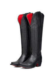 Gia Tall Red Bottom Wide Calf Snip Toe Cowgirl Boot