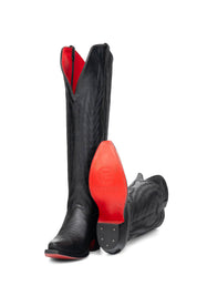 Gia Tall Red Bottom Wide Calf Snip Toe Cowgirl Boot