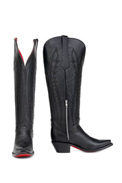 Gia Tall Red Bottom Wide Calf Snip Toe Cowgirl Boot