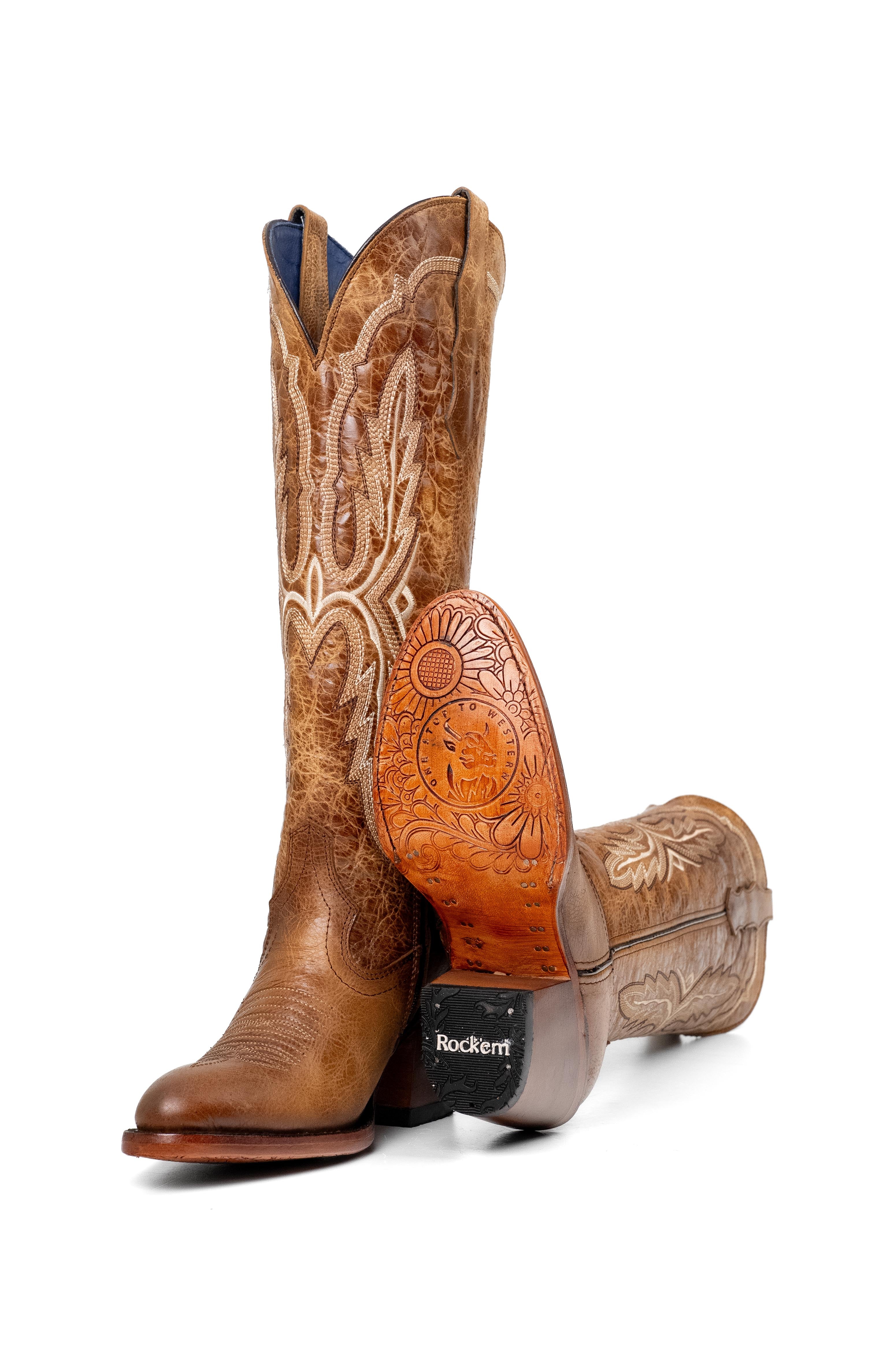 Amanda Tall Round Toe Cowgirl Boot