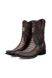 Caiman Belly Hornstone Narrow Toe Ankle Boot