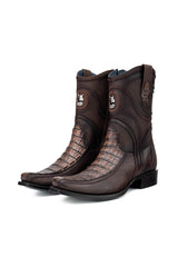 Caiman Belly Hornstone Narrow Toe Ankle Boot