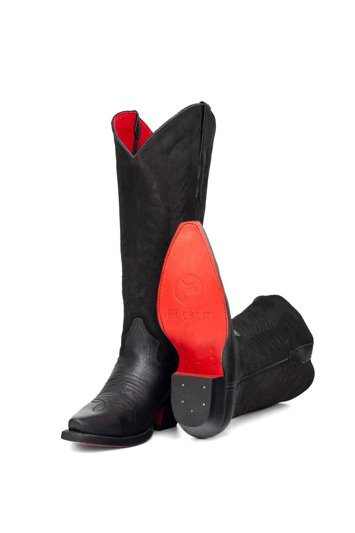 Sierra Midi Red Bottom Wide Calf Snip Toe Cowgirl Boot