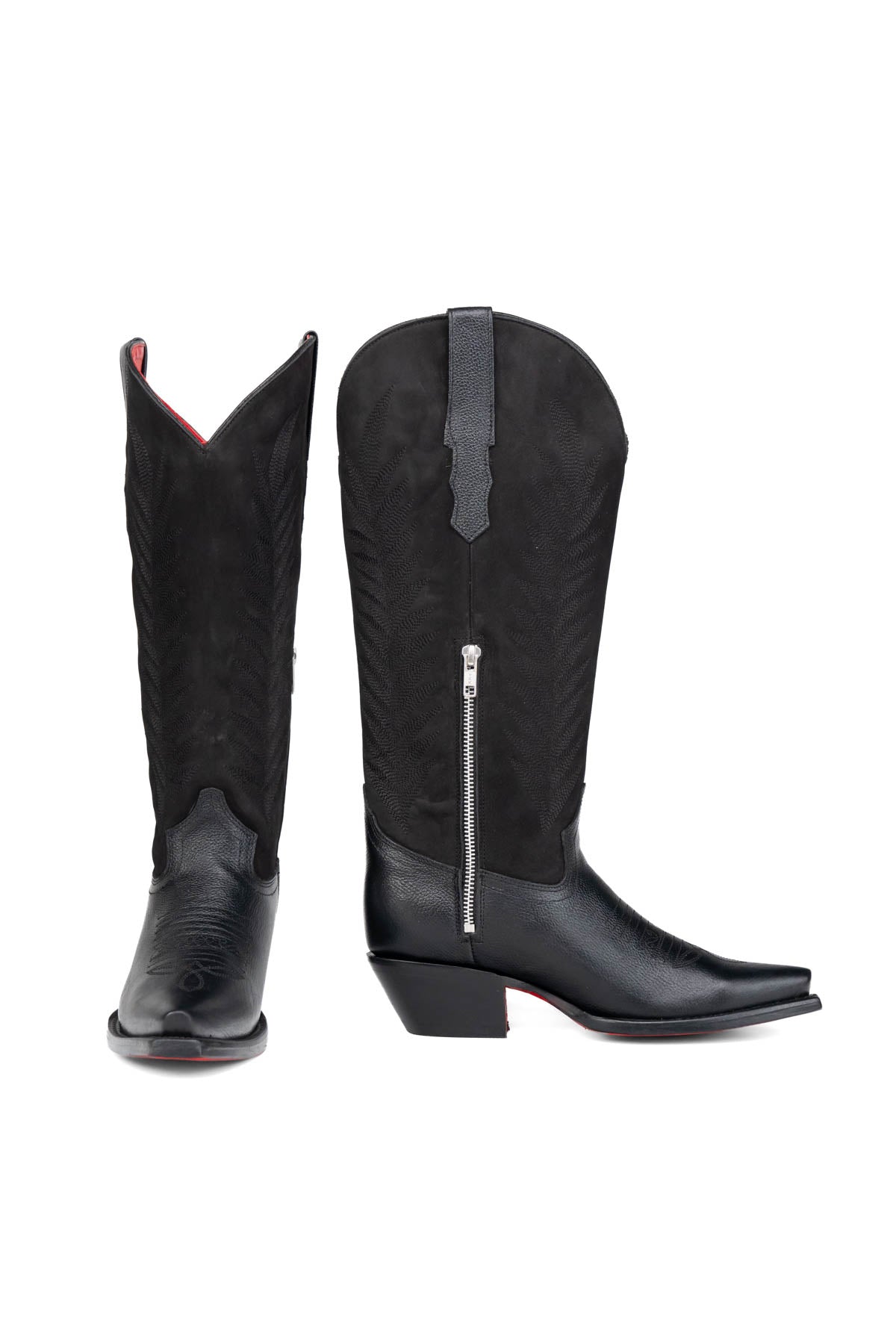 Sierra Midi Red Bottom Wide Calf Snip Toe Cowgirl Boot