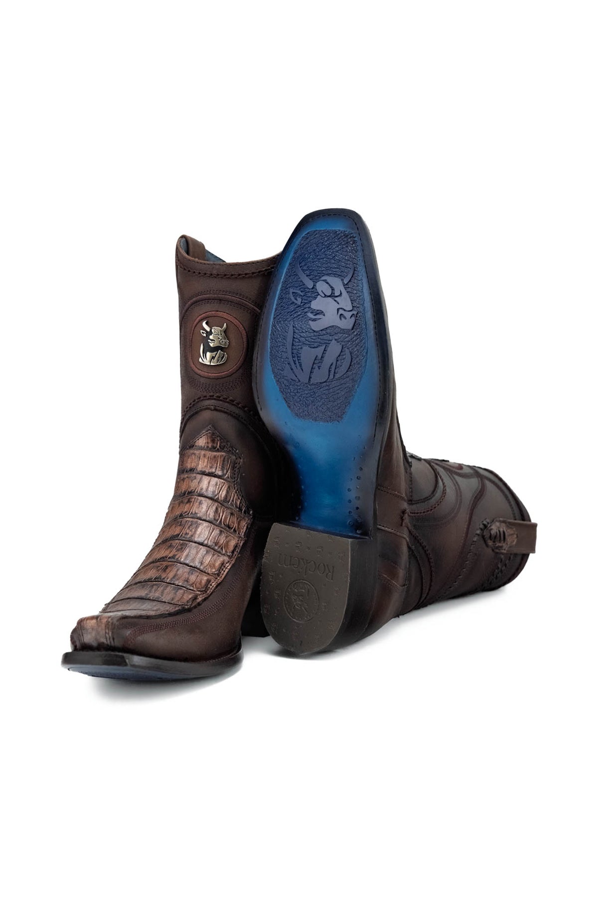 Caiman Belly Hornstone Narrow Toe Ankle Boot