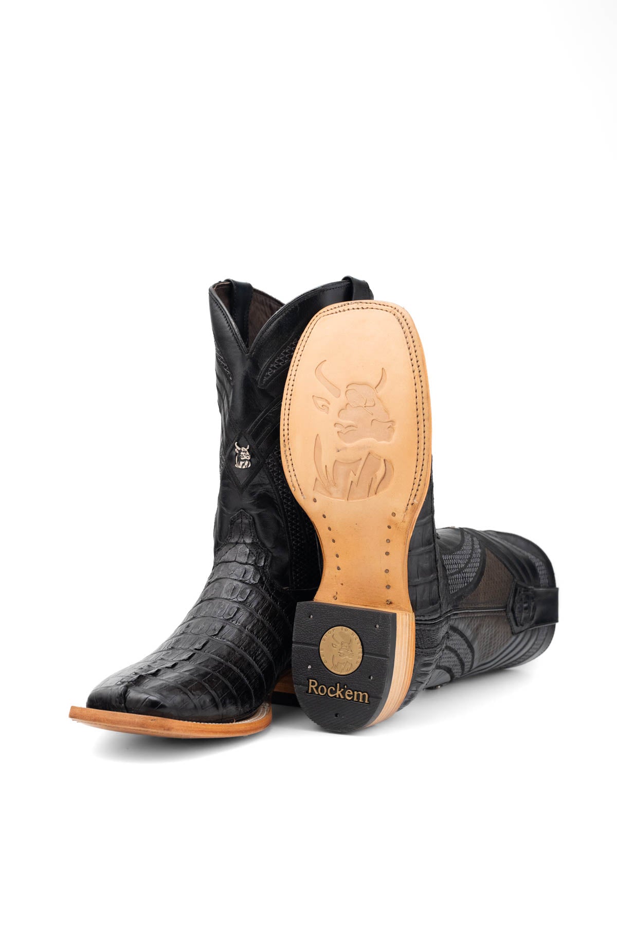 Monroe Caiman Tail Square Toe Cowboy Boot