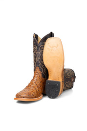Bruce Ostrich Square Toe Cowboy Boot