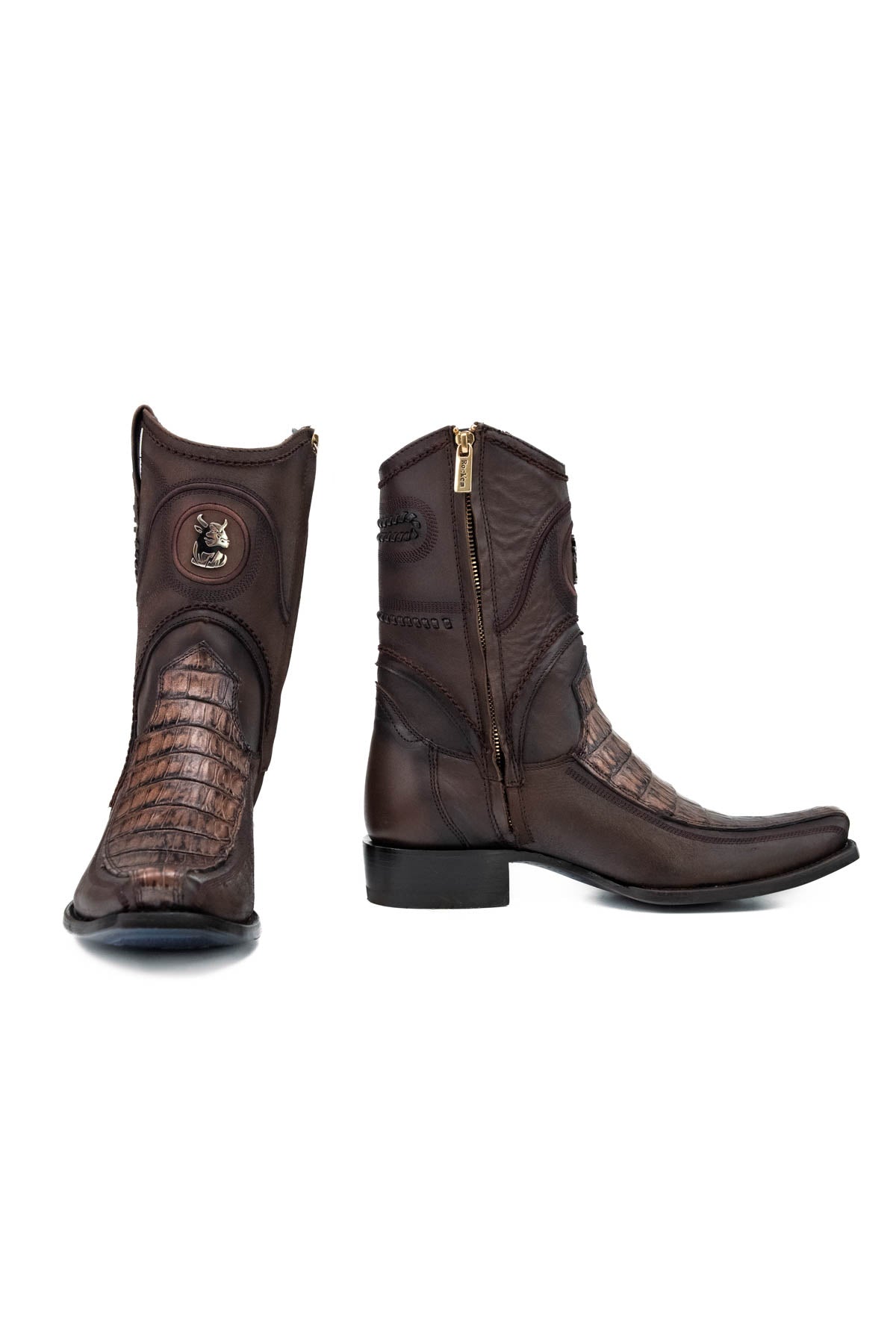 Caiman Belly Hornstone Narrow Toe Ankle Boot