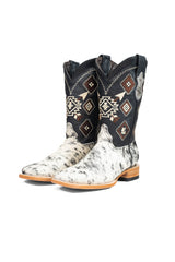 Aztec Cowhide Square Toe Cowboy Boot Size 7.5 Box AE11