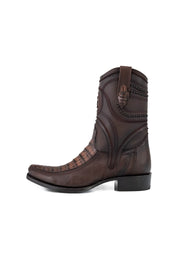 Caiman Belly Hornstone Narrow Toe Ankle Boot