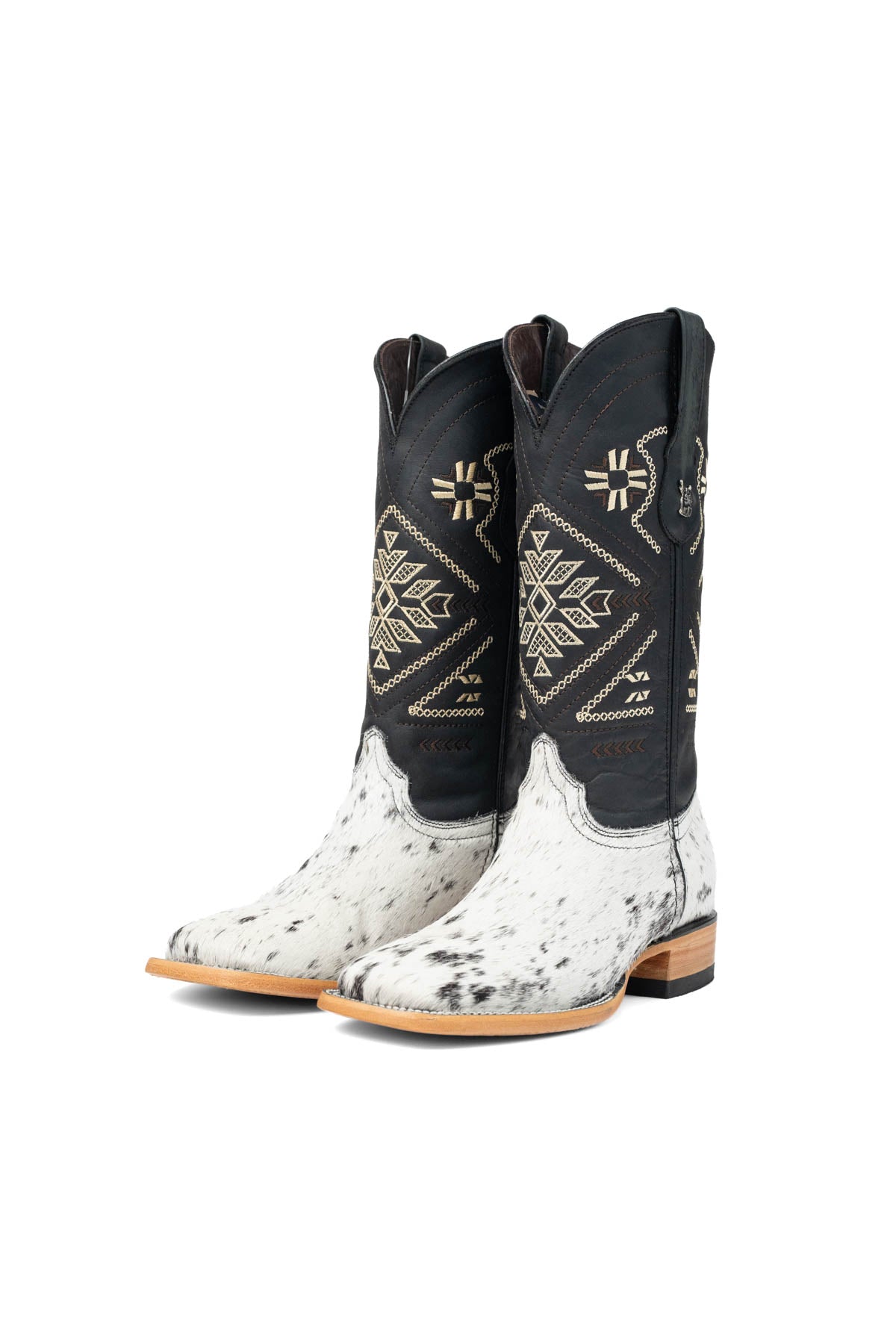 Women Aztec Cowhide Square Toe Cowgirl Boot Size 7.5 Box Du12